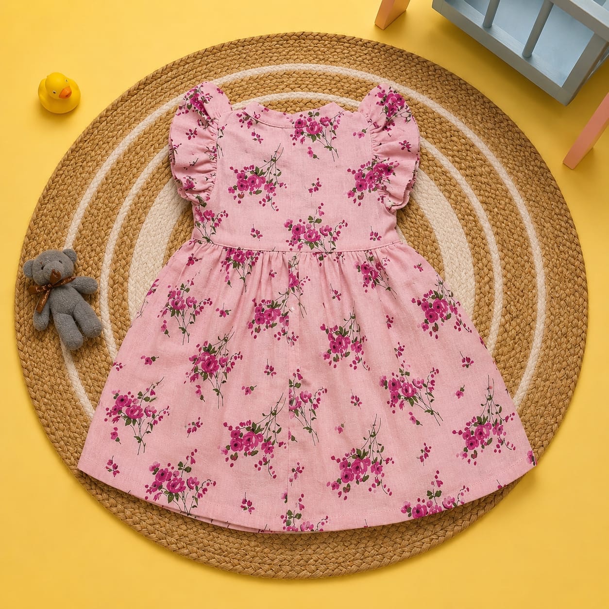 Pink floral frock - Image 2