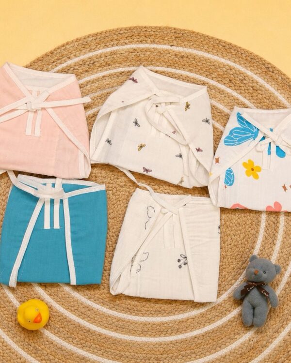 Muslin padded nappies pack of 5