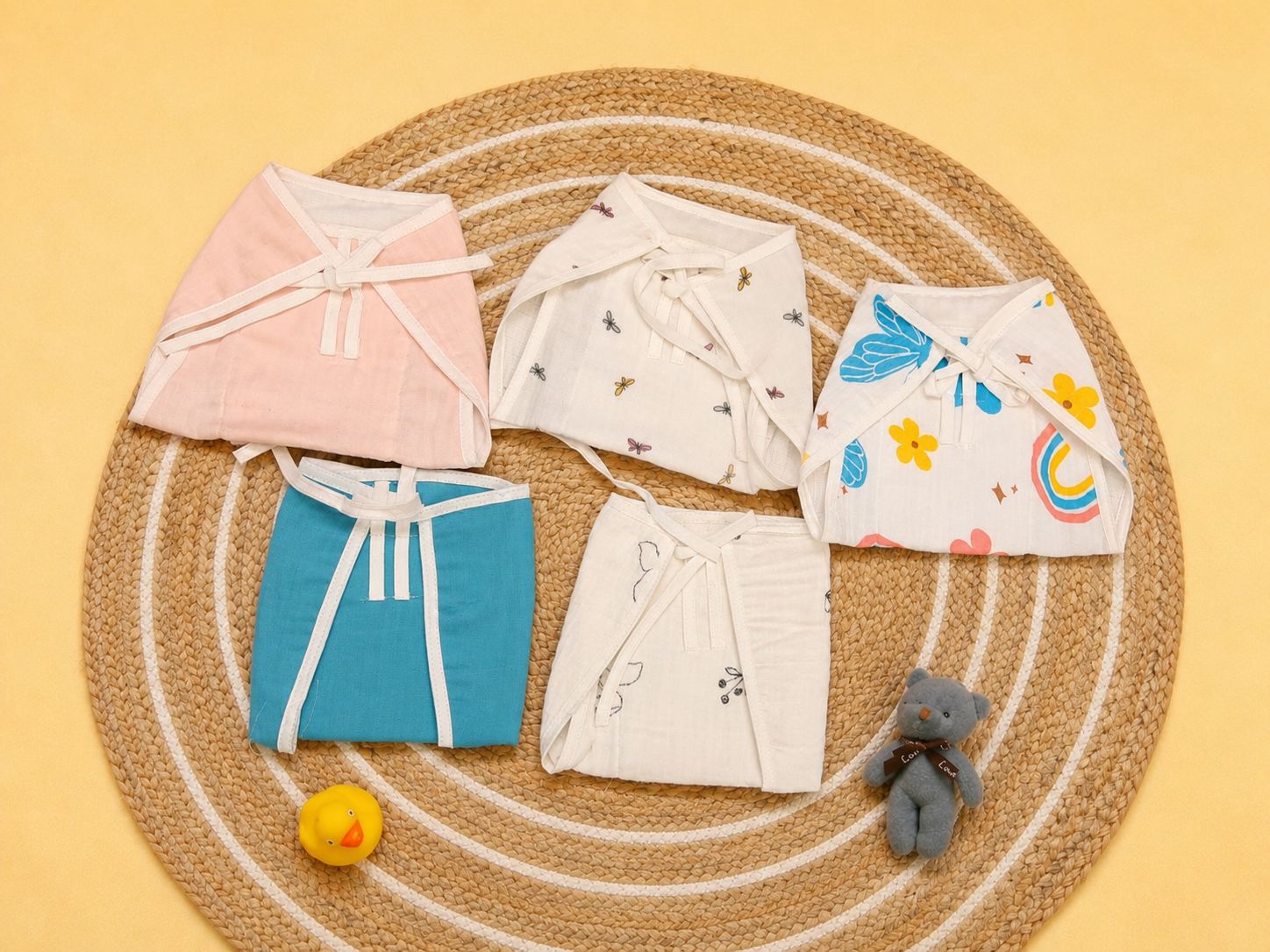 Muslin padded nappies pack of 5