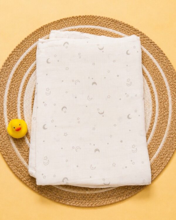Moon & Stars Muslin Swaddle Blanket